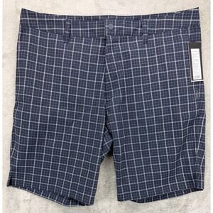 NWT RHONE Men's 9" Dune Golf Shorts 35 Navy Windowpane Check Performance